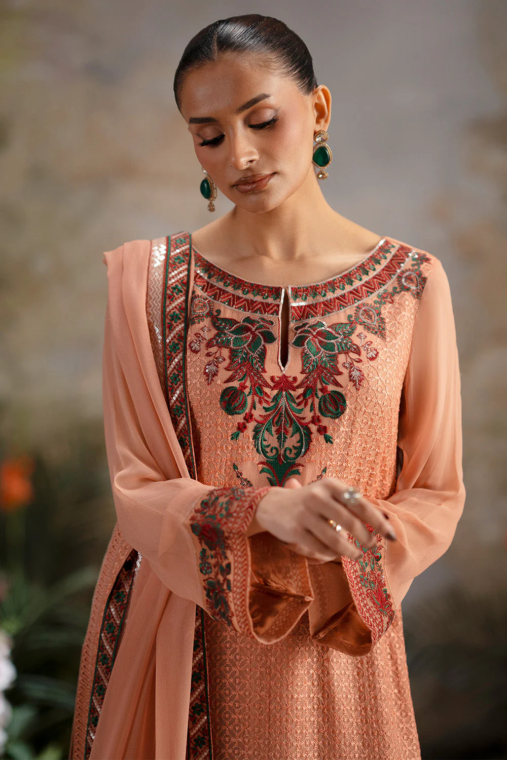 3-Piece-Embroiderd-Chiffon OMISHA - FWU5697 - Image 2