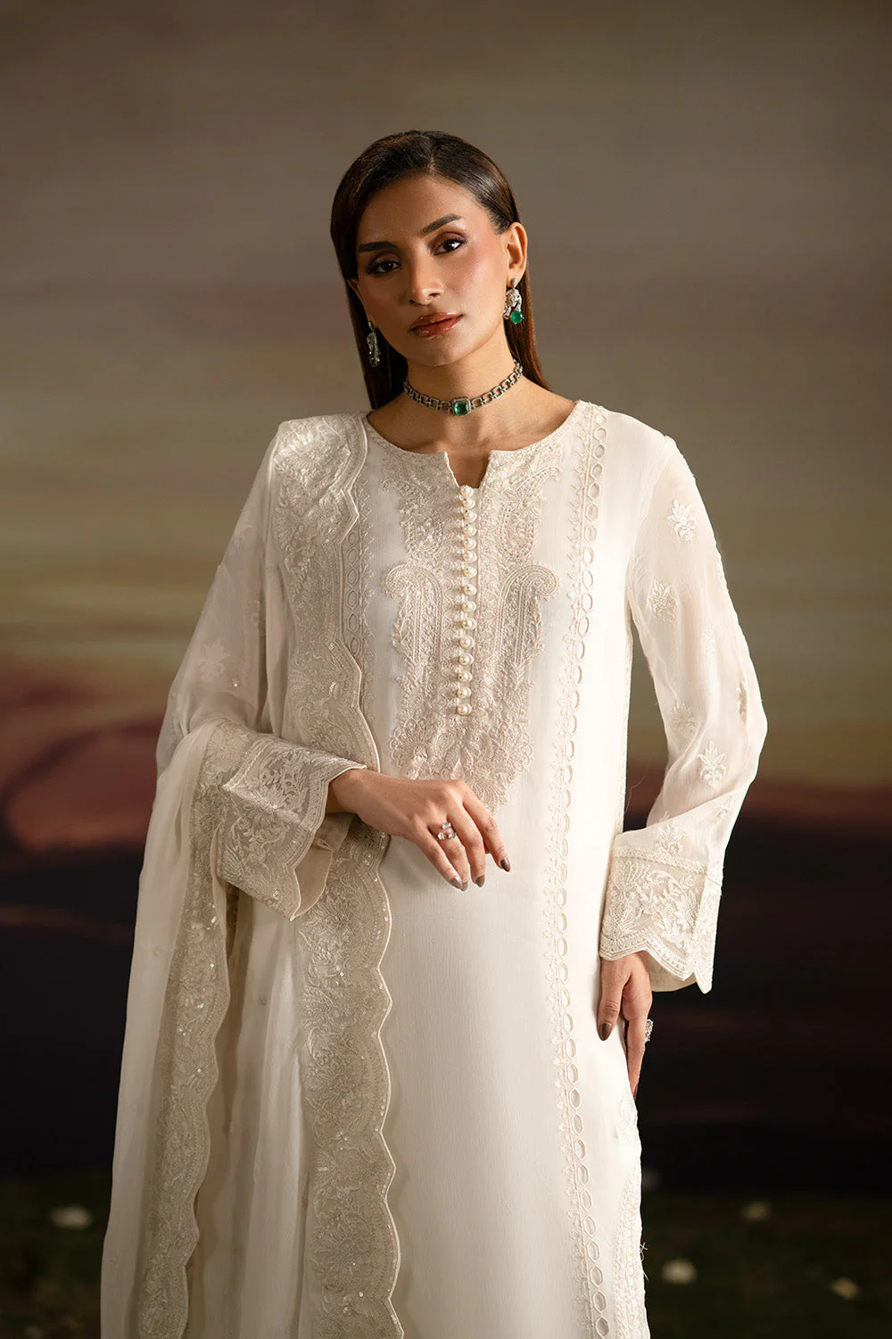 3-Piece-Embroiderd-Chiffon ISHVA - FWU5702 - Image 2